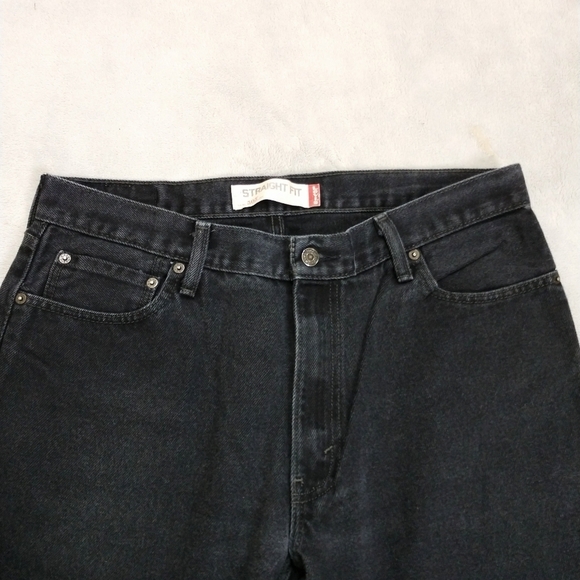 Levi's 505 Black Men's Regular Fit Straight Leg Jeans Sz 36x30 - Picture 4 of 14